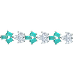 Asfour Creations Tennis Bracelet With Turquoise Decorative Design In 925 Sterling Silver – BD0345-WLZ
