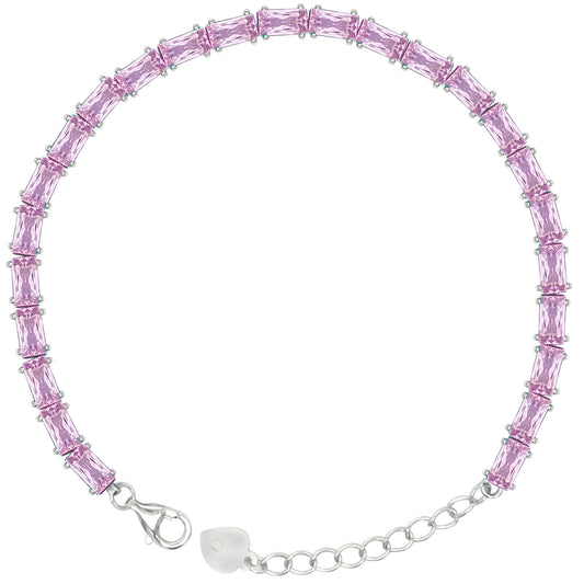 Asfour Crystal Tennis Bracelet With Turquoise Pear & Emerald Zircon In 925 Sterling Silver