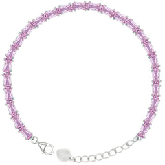 Asfour Crystal Tennis Bracelet With Turquoise Pear & Emerald Zircon In 925 Sterling Silver