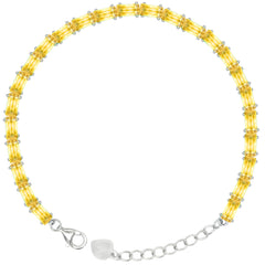 Asfour Crystal Tennis Bracelet With Turquoise Pear & Emerald Zircon In 925 Sterling Silver