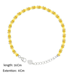 Asfour Creations Tennis Bracelet With Yellow Baguette Stones In 925 Sterling Silver – BD0346-Y