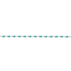 Asfour Creations Tennis Bracelet With Turquoise Oval Design In 925 Sterling Silver – BD0347-LZ