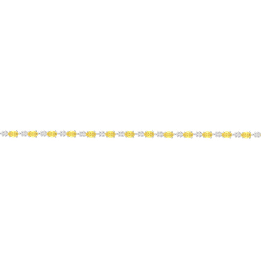 Asfour Creations Tennis Bracelet With Yellow Oval Design In 925 Sterling Silver – BD0347-Y