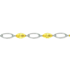 Asfour Creations Tennis Bracelet With Yellow Marquise Design In 925 Sterling Silver – BD0348-Y