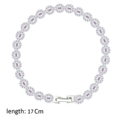 Asfour Creations Tennis Bracelet With Decorative Round Design In 925 Sterling Silver – BD0351-O