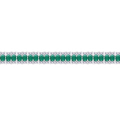 Asfour Crystal Tennis Bracelet With Turquoise Pear & Emerald Zircon In 925 Sterling Silver