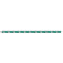 Asfour Creations Tennis Bracelet With Emerald Oval Stones In 925 Sterling Silver – BD0352-WG