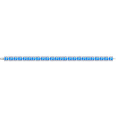 Asfour Creations Tennis Bracelet With Light Blue Oval Stones In 925 Sterling Silver – BD0352-WLB