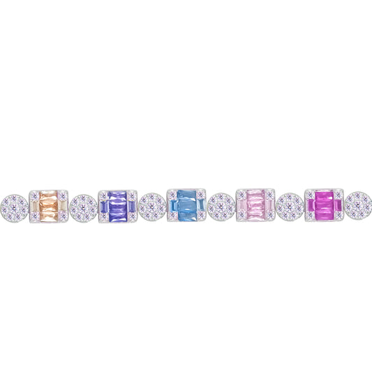 Asfour Creations Tennis Bracelet With Multicolor Zircon Stones In 925 Sterling Silver – BD0353-K