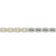 Asfour Creations Tennis Bracelet With Multicolor Zircon Stones In 925 Sterling Silver – BD0355-K