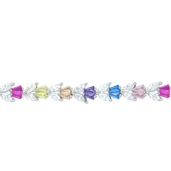 Asfour Creations Tennis Bracelet With Multicolor Zircon Stones In 925 Sterling Silver – BD0357-K