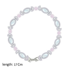 Asfour Creations Tennis Bracelet With Rose Flower Design In 925 Sterling Silver – BD0360-WO
