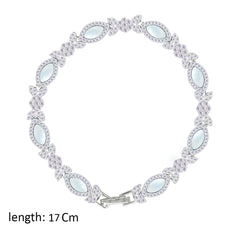 Asfour Creations Tennis Bracelet With Flower Design In 925 Sterling Silver – BD0360-W