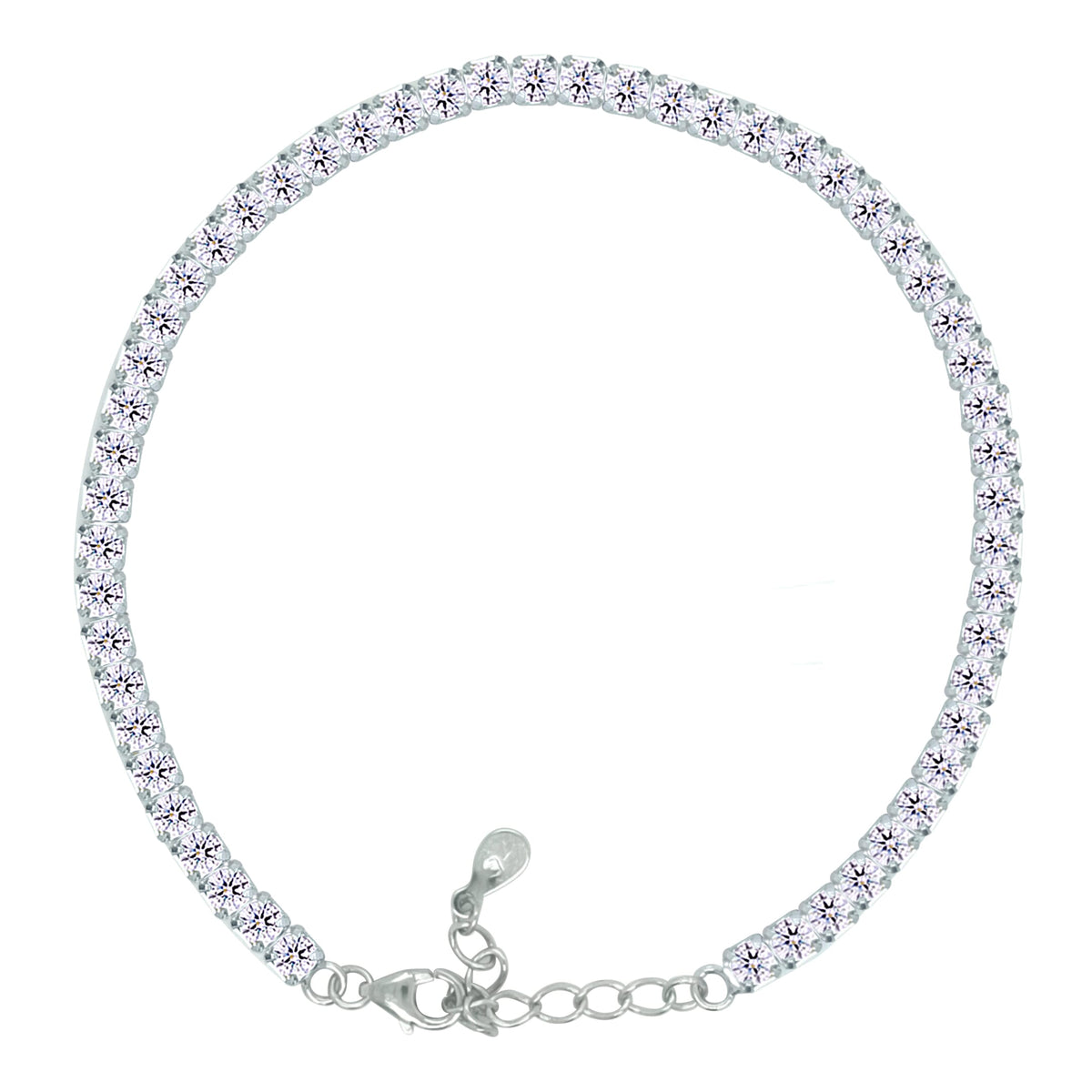 Asfour Crystal Tennis Bracelet With Turquoise Pear & Emerald Zircon In 925 Sterling Silver