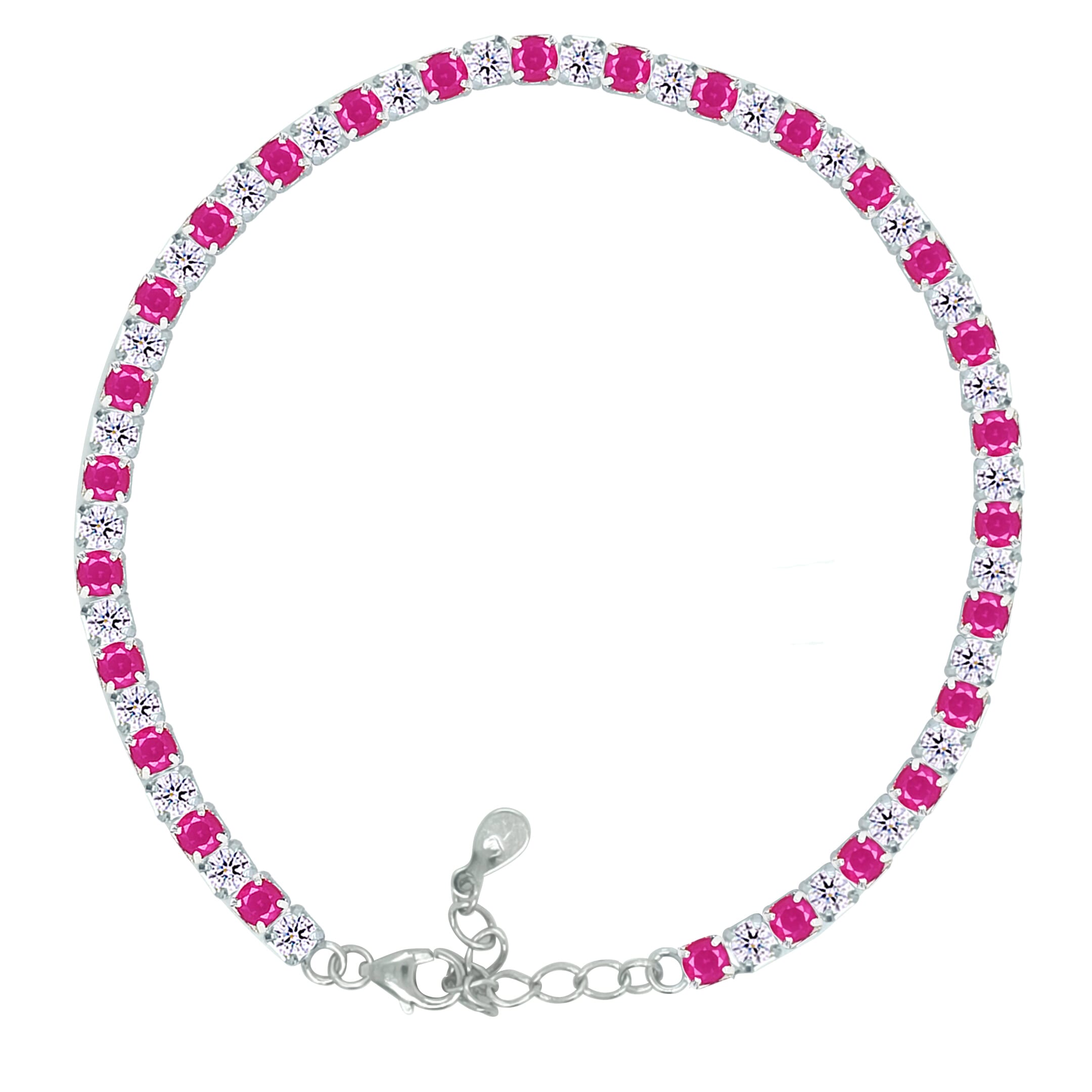 Asfour Crystal Tennis Bracelet With Turquoise Pear & Emerald Zircon In 925 Sterling Silver