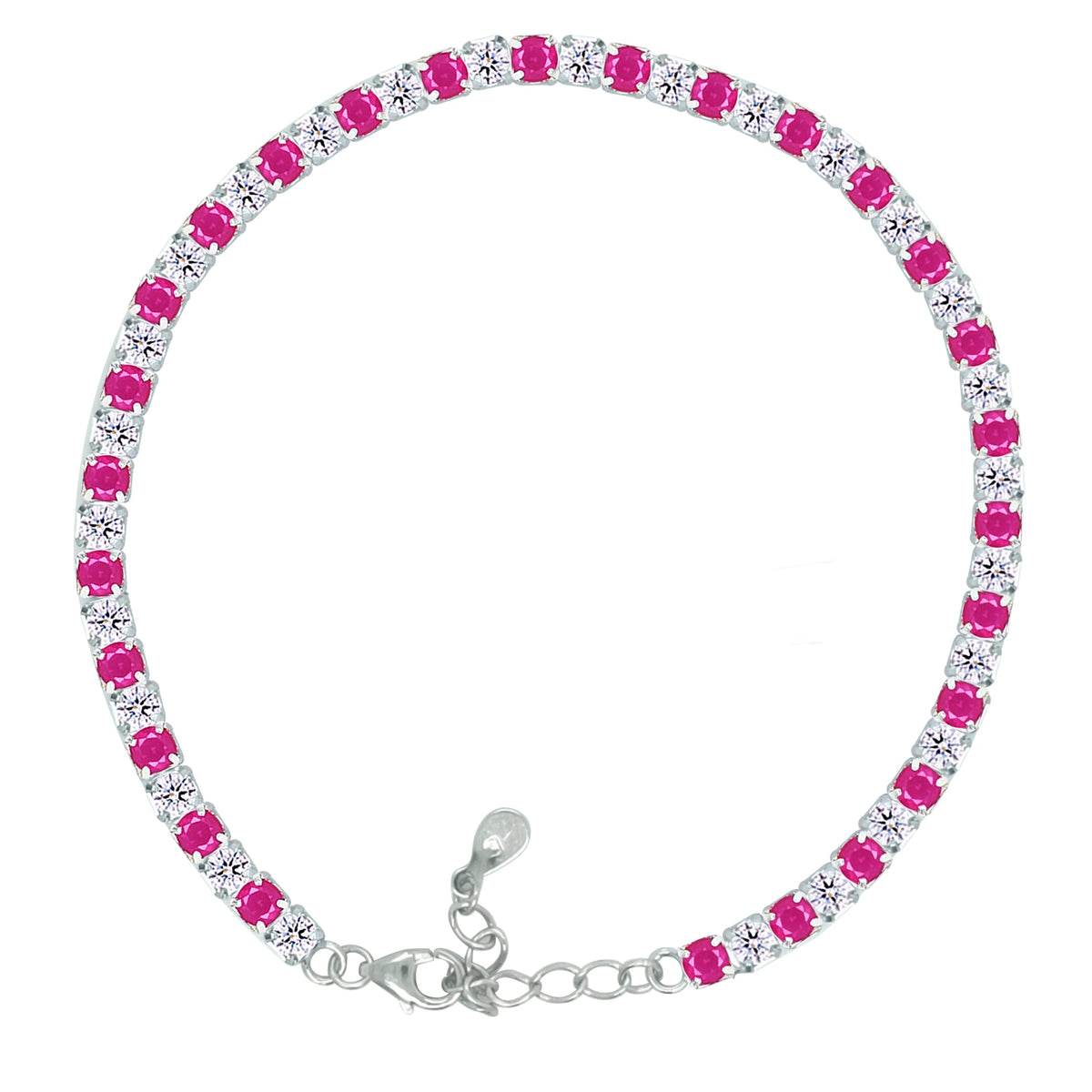 Asfour Crystal Tennis Bracelet With Turquoise Pear & Emerald Zircon In 925 Sterling Silver