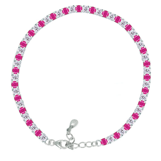 Asfour Crystal Tennis Bracelet With Turquoise Pear & Emerald Zircon In 925 Sterling Silver