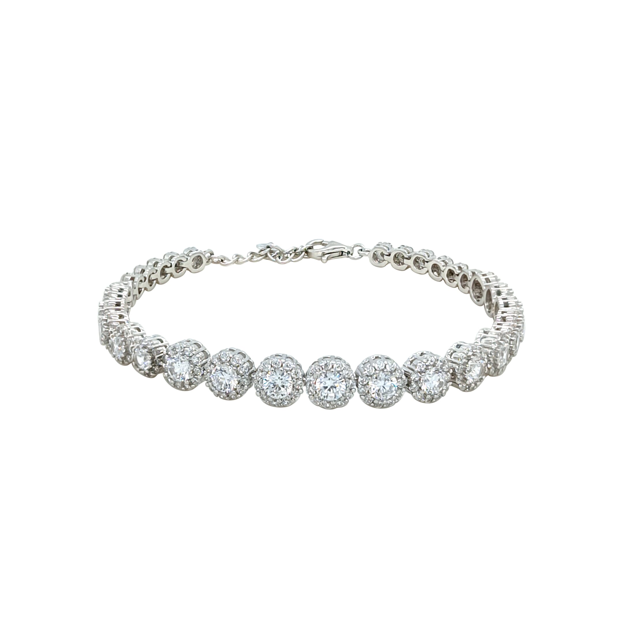 Asfour Crystal Tennis Bracelet With Turquoise Pear & Emerald Zircon In 925 Sterling Silver