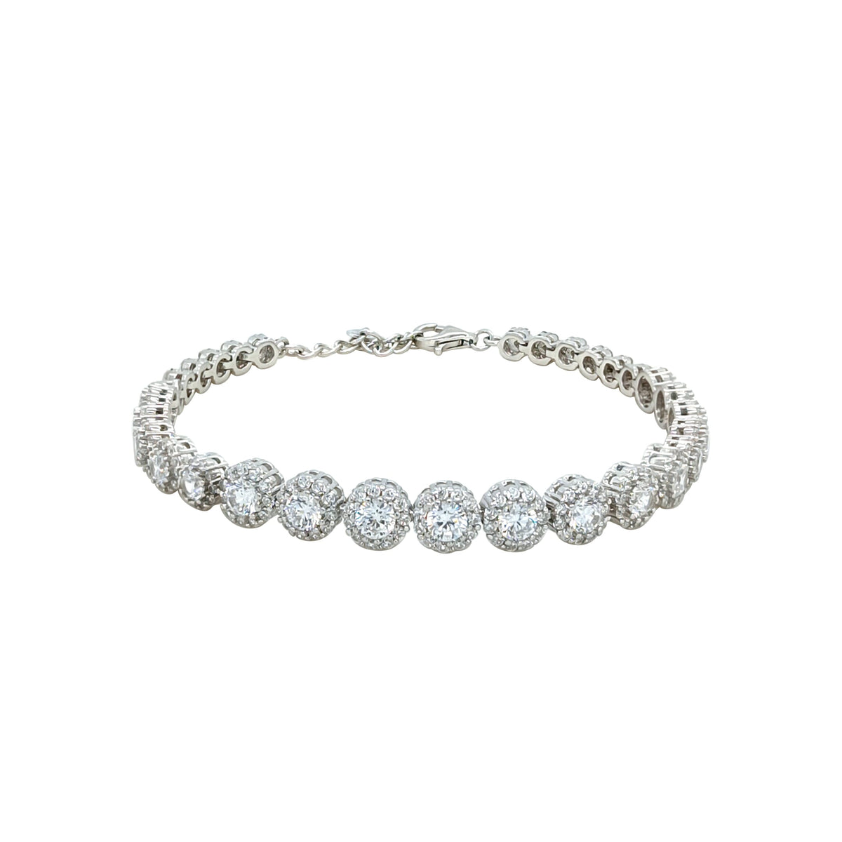 Asfour Crystal Tennis Bracelet With Turquoise Pear & Emerald Zircon In 925 Sterling Silver