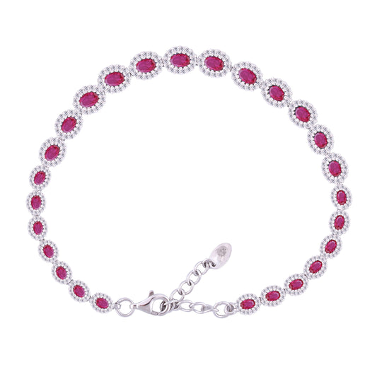 Asfour Crystal Tennis Bracelet With Turquoise Pear & Emerald Zircon In 925 Sterling Silver