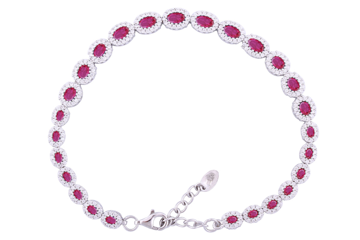 Asfour Crystal Tennis Bracelet With Turquoise Pear & Emerald Zircon In 925 Sterling Silver