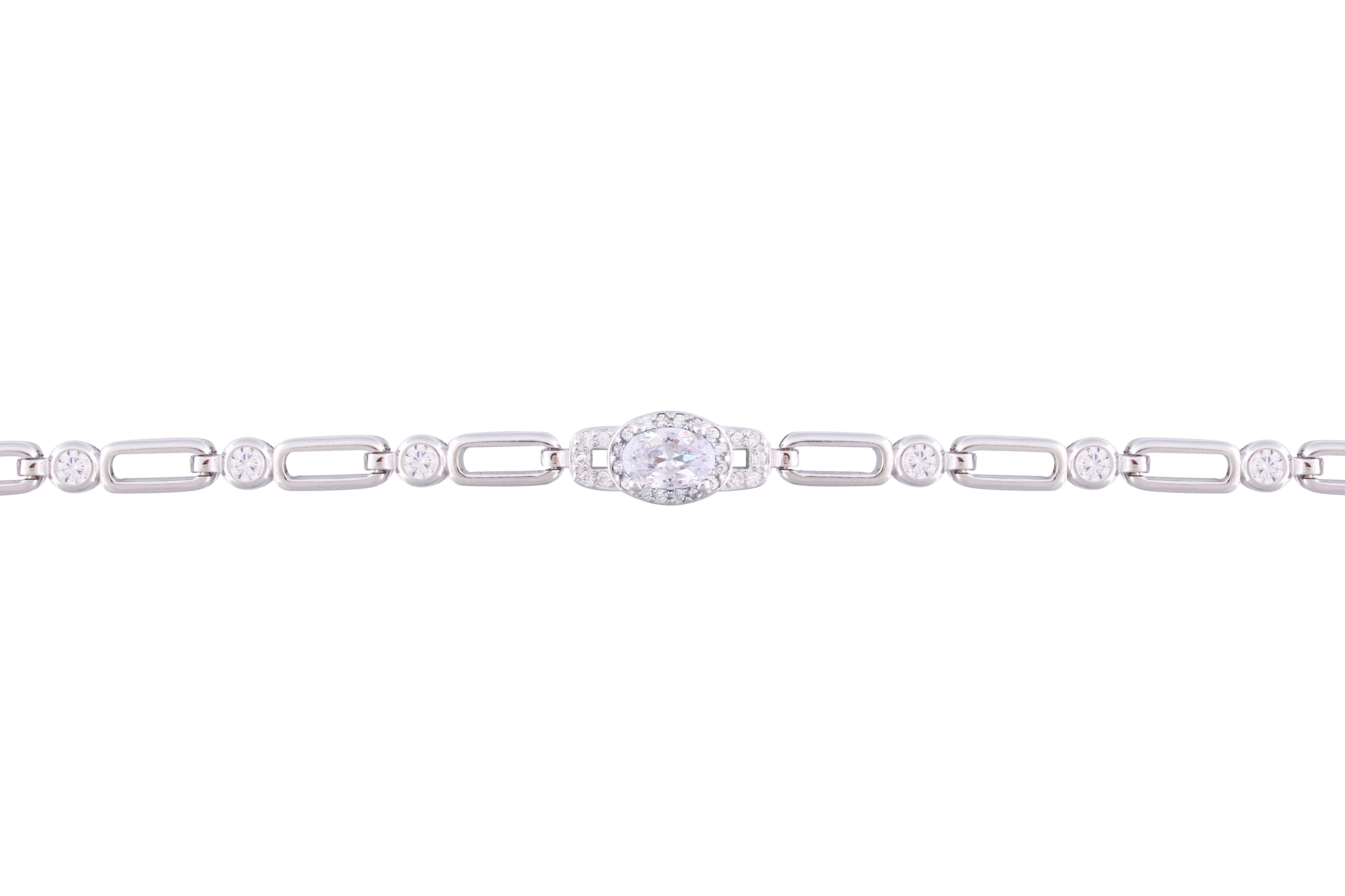 Asfour Crystal Tennis Bracelet With Turquoise Pear & Emerald Zircon In 925 Sterling Silver