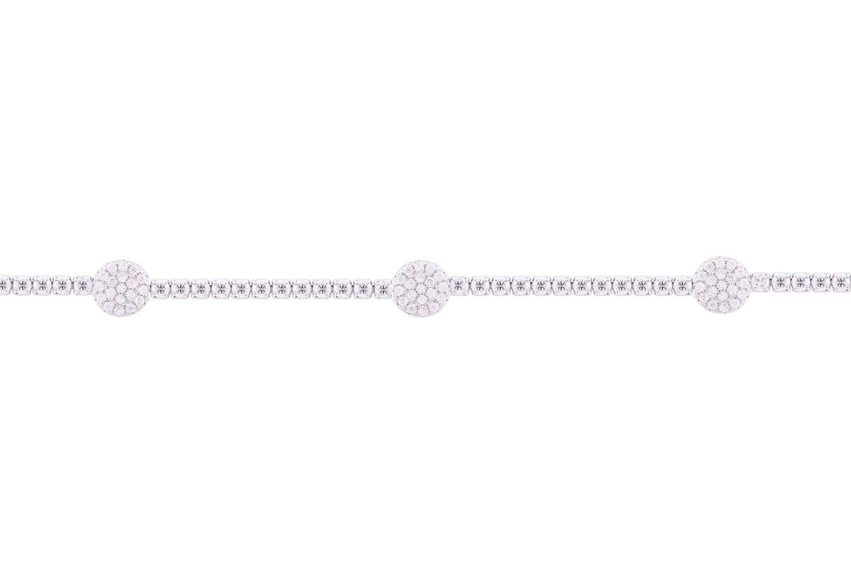 Asfour Crystal Tennis Bracelet With Turquoise Pear & Emerald Zircon In 925 Sterling Silver