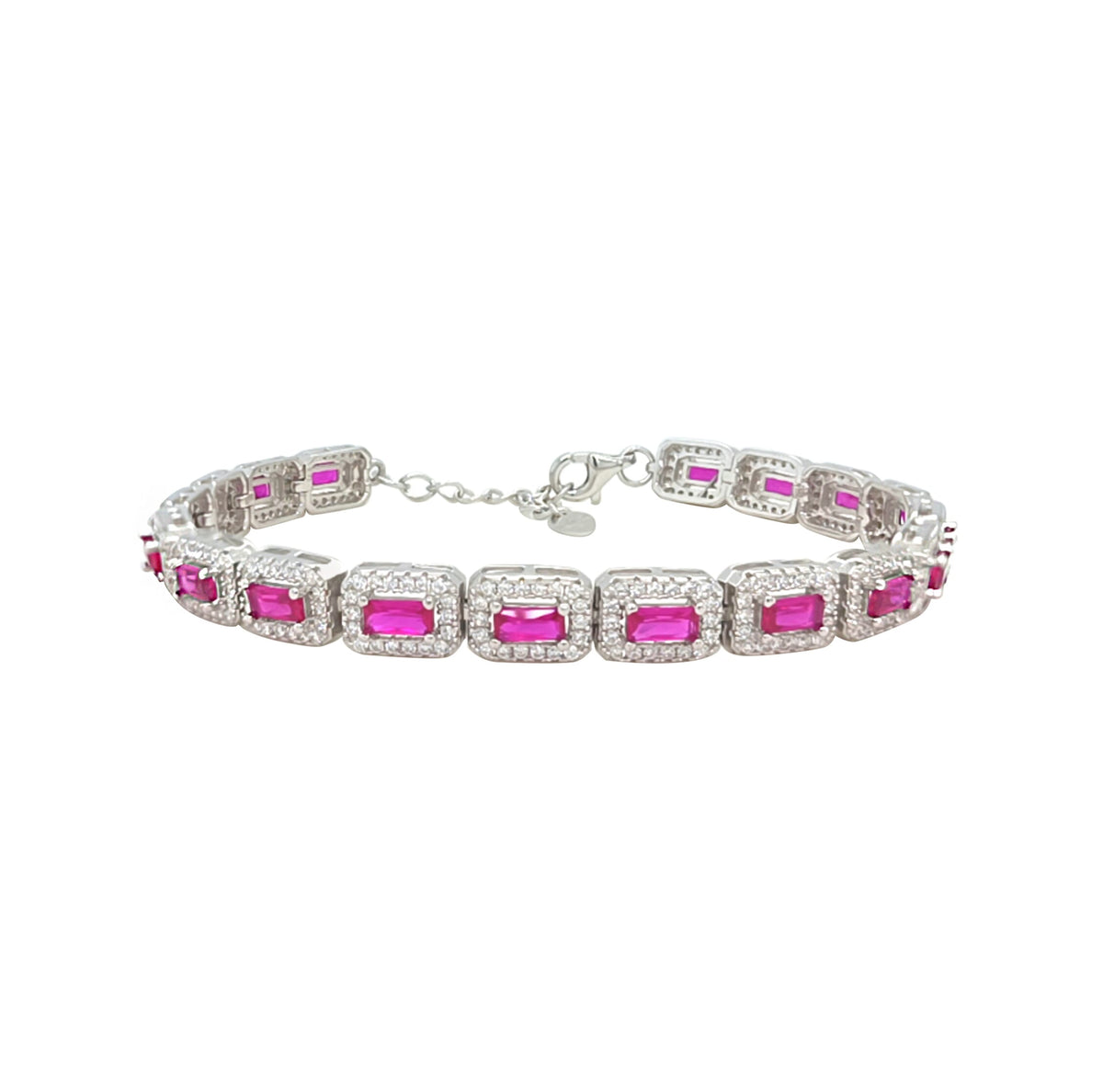 Asfour Crystal Tennis Bracelet With Turquoise Pear & Emerald Zircon In 925 Sterling Silver