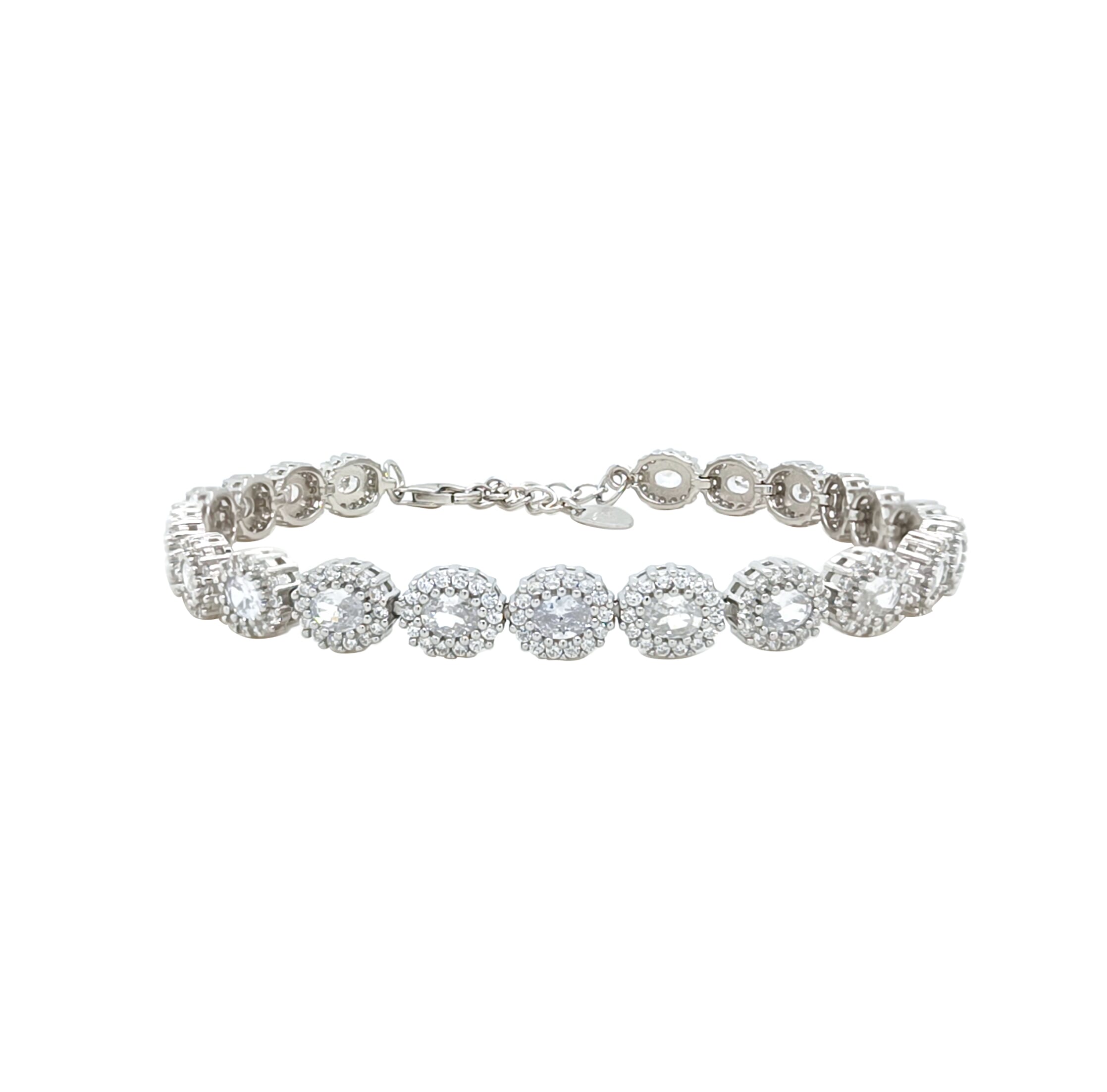 Asfour Crystal Tennis Bracelet With Turquoise Pear & Emerald Zircon In 925 Sterling Silver