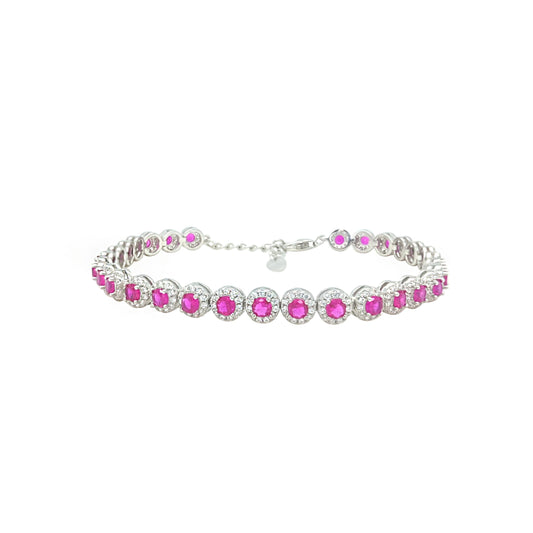 Asfour Crystal Tennis Bracelet With Turquoise Pear & Emerald Zircon In 925 Sterling Silver