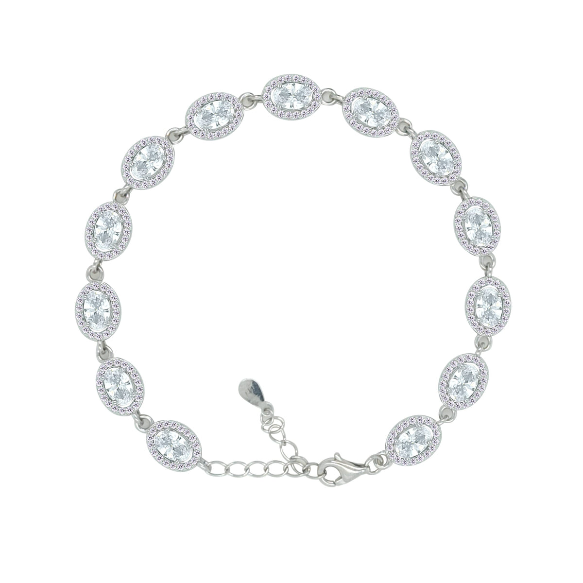 Asfour Crystal Tennis Bracelet With Turquoise Pear & Emerald Zircon In 925 Sterling Silver