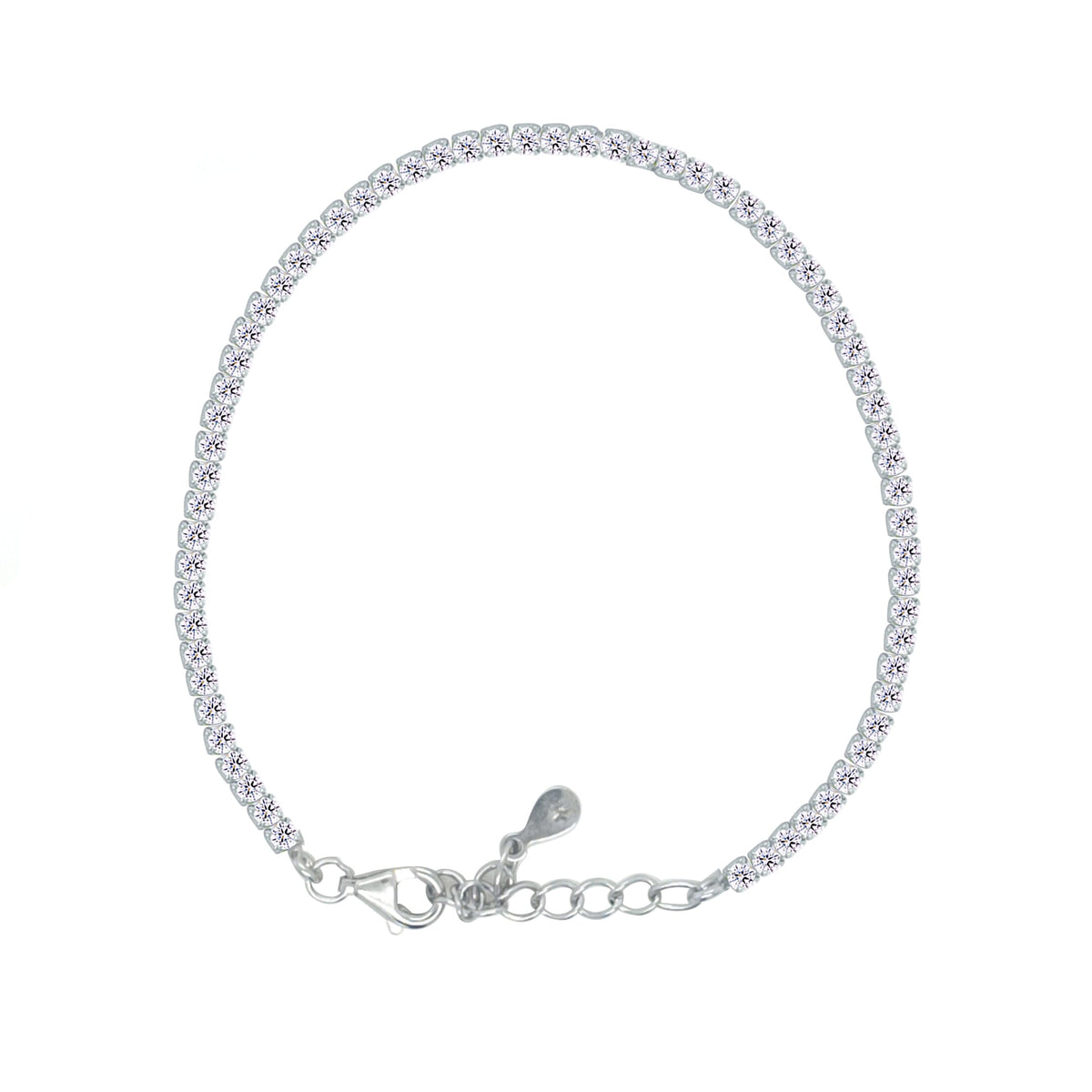 Asfour Crystal Tennis Bracelet With Turquoise Pear & Emerald Zircon In 925 Sterling Silver