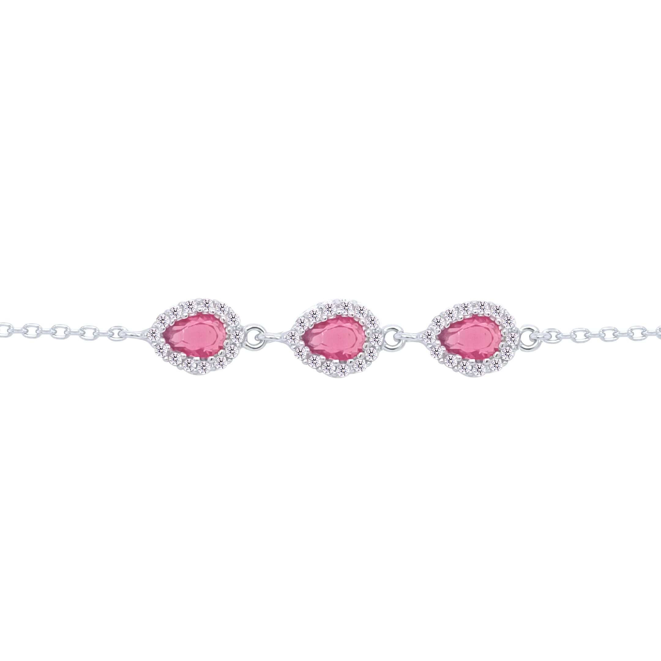 Asfour Crystal Tennis Bracelet With Turquoise Pear & Emerald Zircon In 925 Sterling Silver