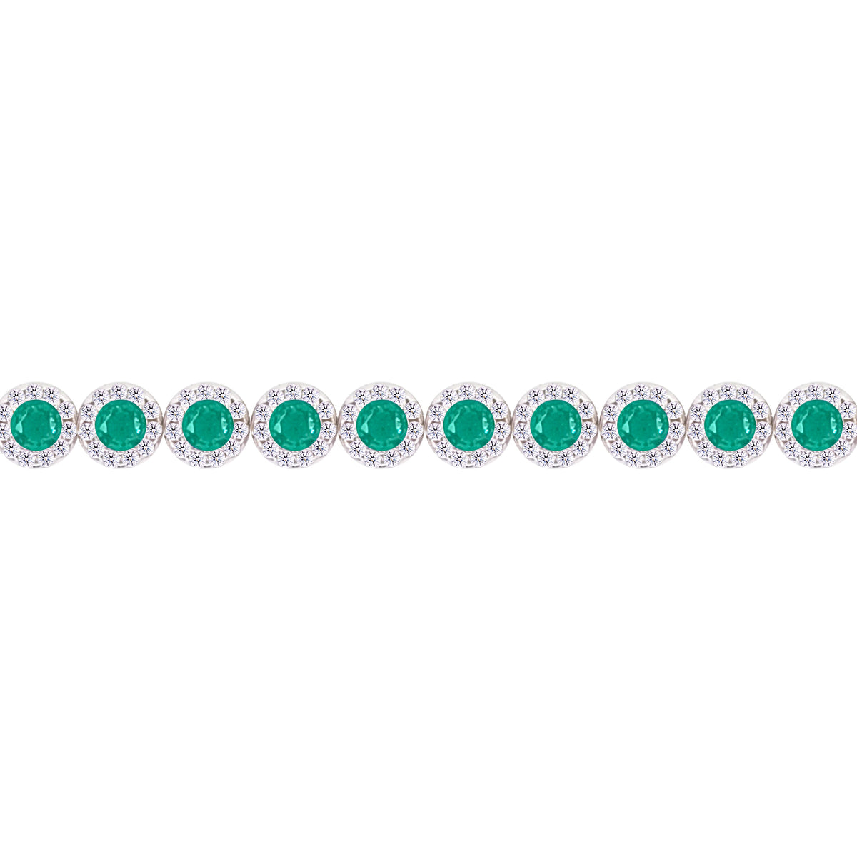 Asfour Crystal Tennis Bracelet With Turquoise Pear & Emerald Zircon In 925 Sterling Silver