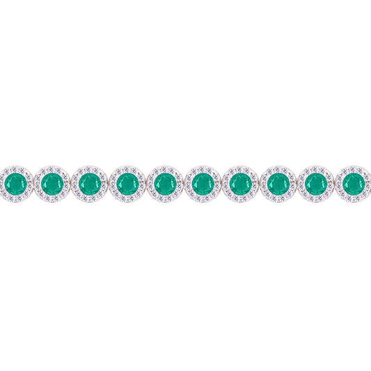 Asfour Crystal Tennis Bracelet With Turquoise Pear & Emerald Zircon In 925 Sterling Silver
