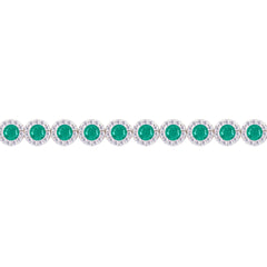 Asfour Crystal Tennis Bracelet With Turquoise Pear & Emerald Zircon In 925 Sterling Silver