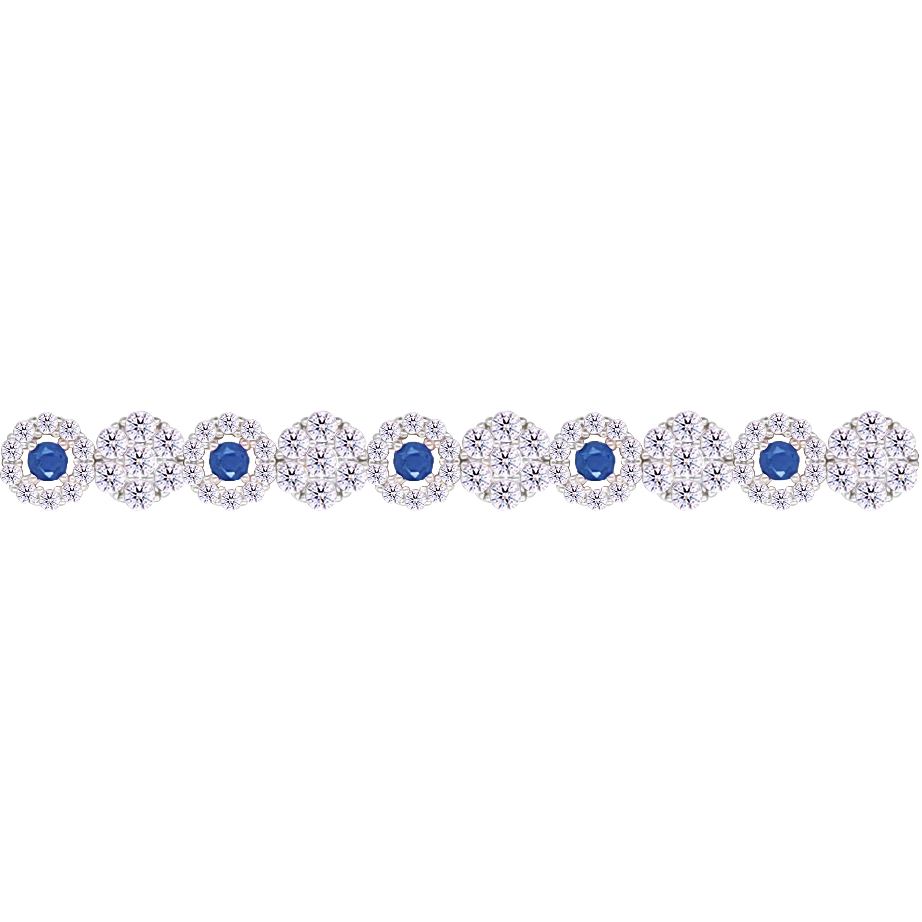 Asfour Crystal Tennis Bracelet With Turquoise Pear & Emerald Zircon In 925 Sterling Silver