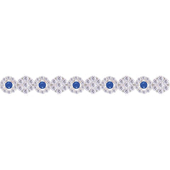 Asfour Crystal Tennis Bracelet With Turquoise Pear & Emerald Zircon In 925 Sterling Silver