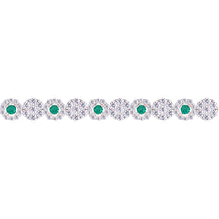 Asfour Crystal Tennis Bracelet With Turquoise Pear & Emerald Zircon In 925 Sterling Silver
