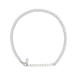 Asfour Crystal Tennis Bracelet With Turquoise Pear & Emerald Zircon In 925 Sterling Silver