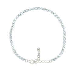 Asfour Crystal Tennis Bracelet With Turquoise Pear & Emerald Zircon In 925 Sterling Silver