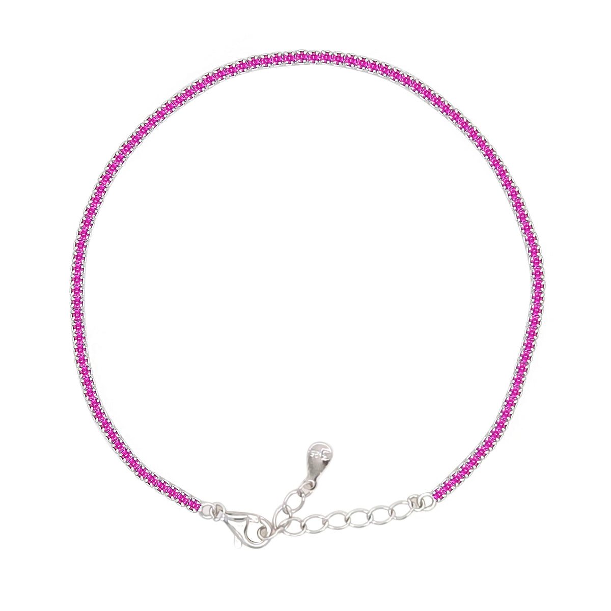 Asfour Crystal Tennis Bracelet With Turquoise Pear & Emerald Zircon In 925 Sterling Silver