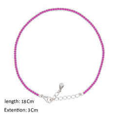 Asfour Creations Tennis Bracelet With Fuchsia Round Design In 925 Sterling Silver – BM0134-F