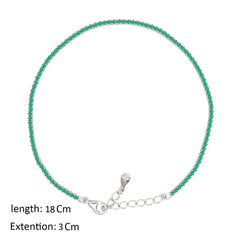 Asfour Creations Tennis Bracelet With Emerald Round Design In 925 Sterling Silver – BM0134-G