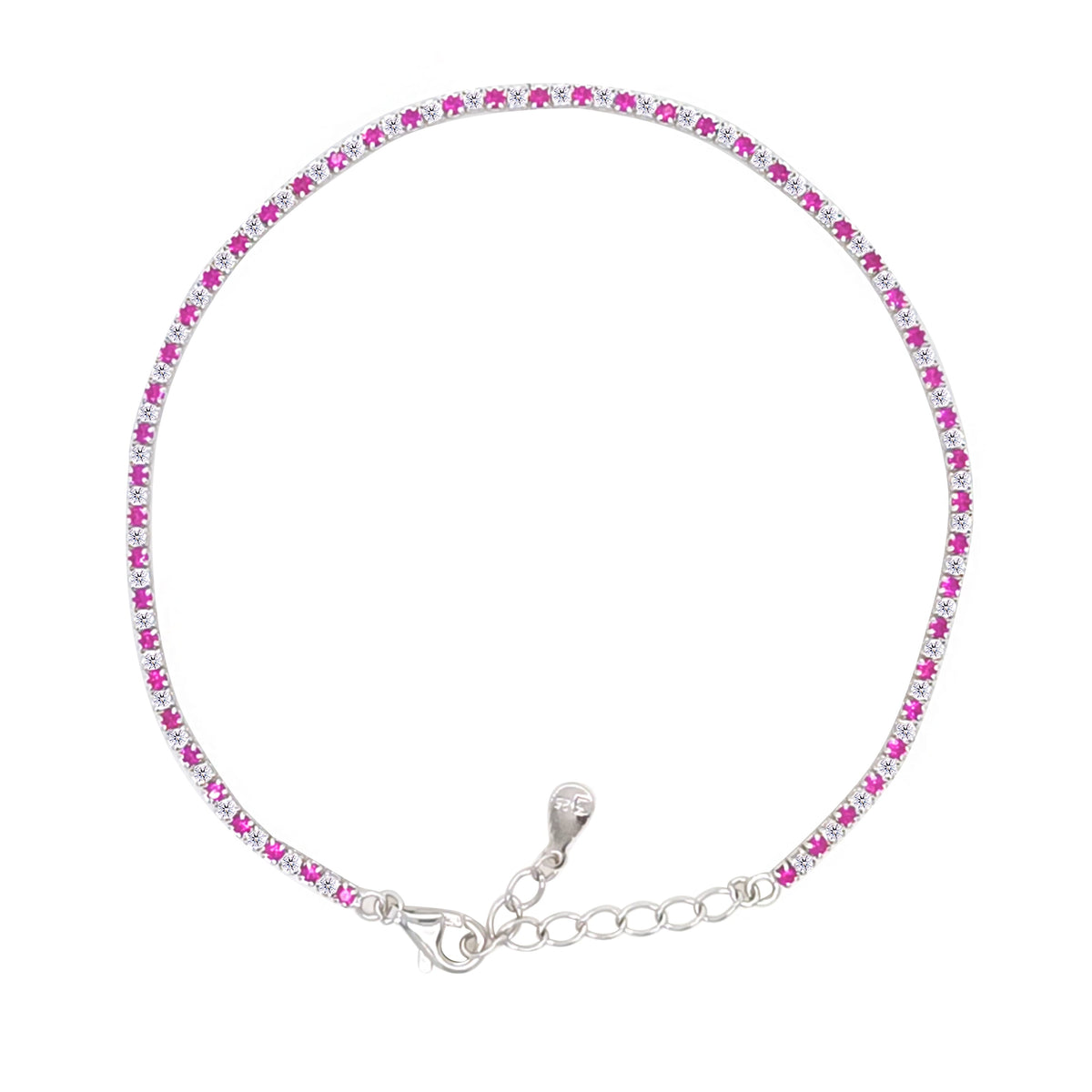 Asfour Crystal Tennis Bracelet With Turquoise Pear & Emerald Zircon In 925 Sterling Silver