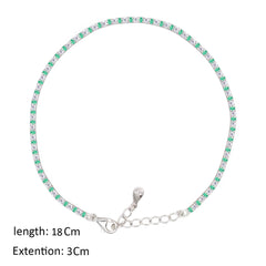 Asfour Creations Tennis Bracelet With Emerald & Clear Round Design In 925 Sterling Silver – BM0134-WG