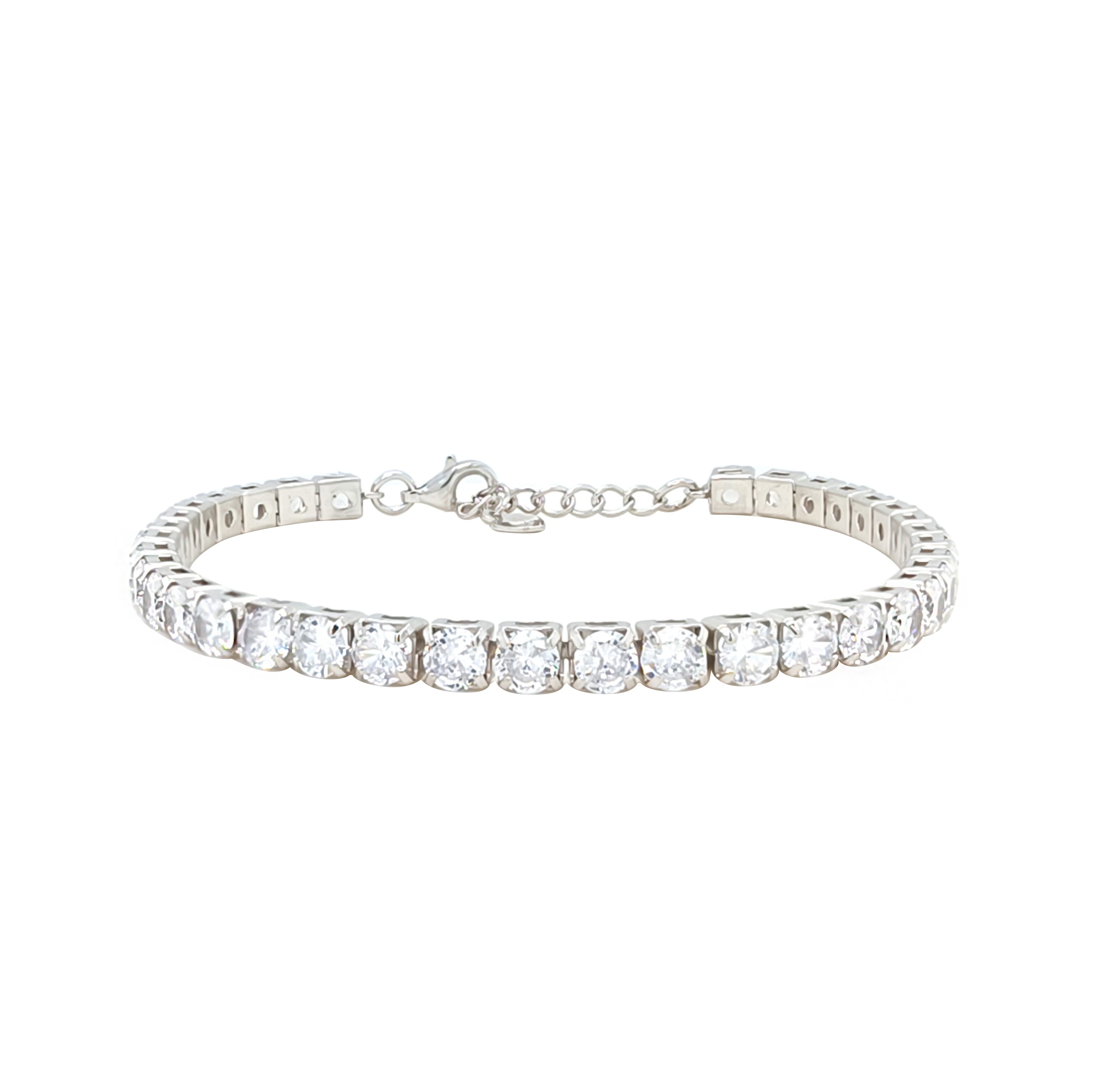 Asfour Crystal Tennis Bracelet With Turquoise Pear & Emerald Zircon In 925 Sterling Silver