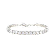 Asfour Crystal Tennis Bracelet With Turquoise Pear & Emerald Zircon In 925 Sterling Silver
