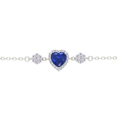 Asfour Crystal Tennis Bracelet With Turquoise Pear & Emerald Zircon In 925 Sterling Silver