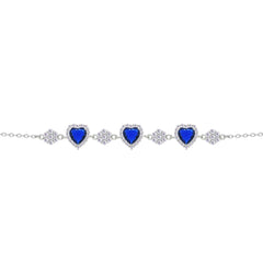 Asfour Crystal Tennis Bracelet With Turquoise Pear & Emerald Zircon In 925 Sterling Silver